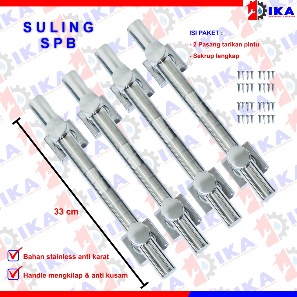 TARIKAN PINTU UTAMA KUPU TARUNG / PULL HANDLE STAINLES (MODEL SULING DOFF) 2 PASANG 4PCS