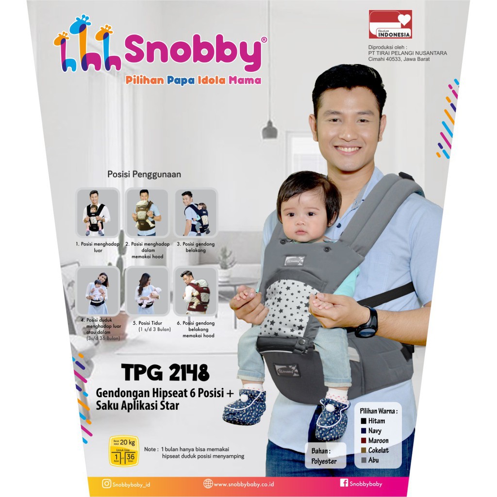 Snobby Gendongan Bayi Duduk Snobby Hipseat 6 Posisi TPG 2148 2145