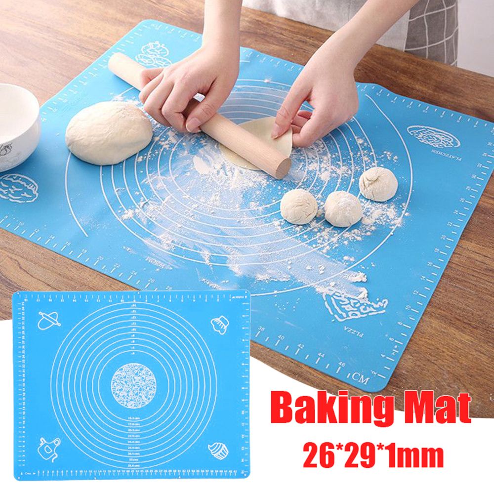 Alas Rolling Adonan Kue Tidak Lengket Tahan Suhu Tinggi Bahan Silikon Ukuran 26x29cm Untuk Dapur