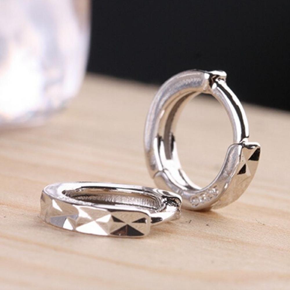 Solighter Anting Korea Hoop Simple Silver Plated