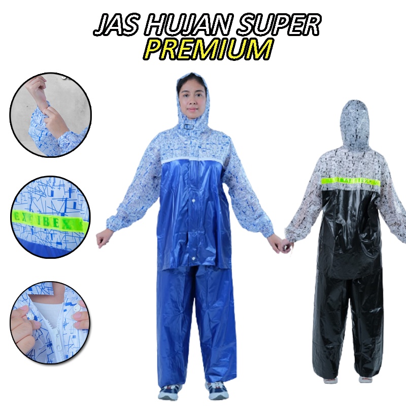 Jas Hujan Dewasa Setelan Wanita Pria Jas Hujan Dewasa Kualitas Terbaik Stelan Baju dan Celana Karet Original - Raincoat Mantel Hujan Jas Hujan Stelan Backpack Jas Hujan Jaket Celana Ransel