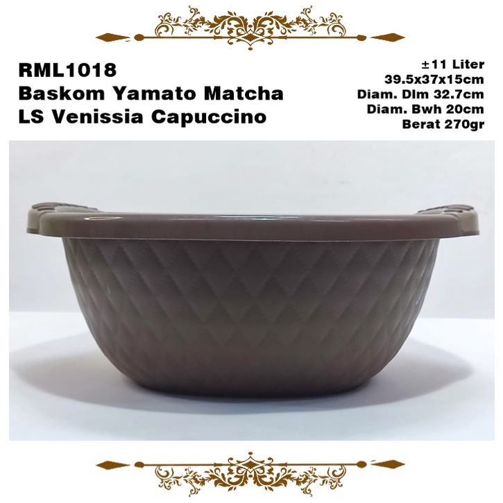 RML1018 Baskom Yamato Matcha LS Venissia Capuccino ±11 Liter