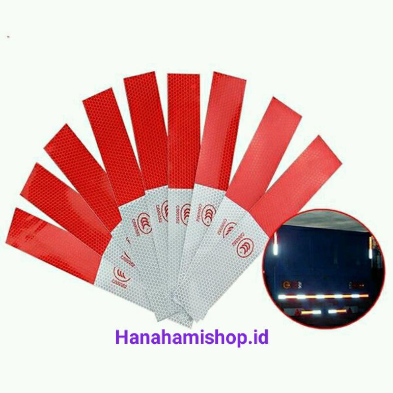 Sticker Reflector Reflektif Stiker KIR Dishub Uji KIR Mobil Box Merah Putih Kuning