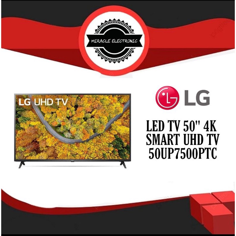 LG 50UP7500PTC - LED TV 50" 4K Smart UHD AI THINQ, Bluetooth 50UP7500 UP7500