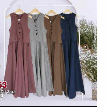 dress keren bahan katun kotak kecil
