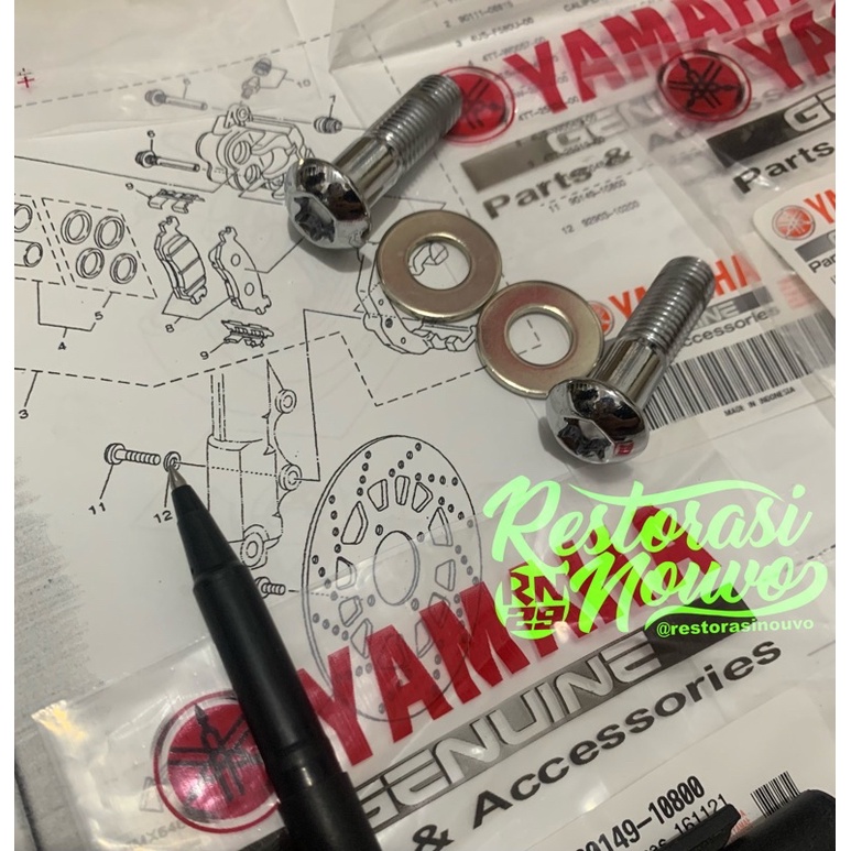 Baut L bintang kaliper yamaha baut bintang baut kaliper depan original baut tabung sok depan standar