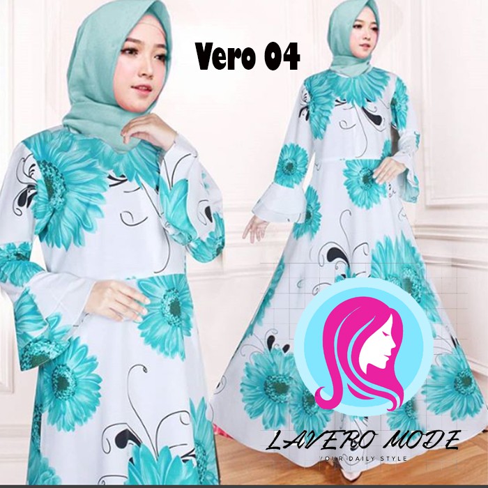 gamis katun motif bunga