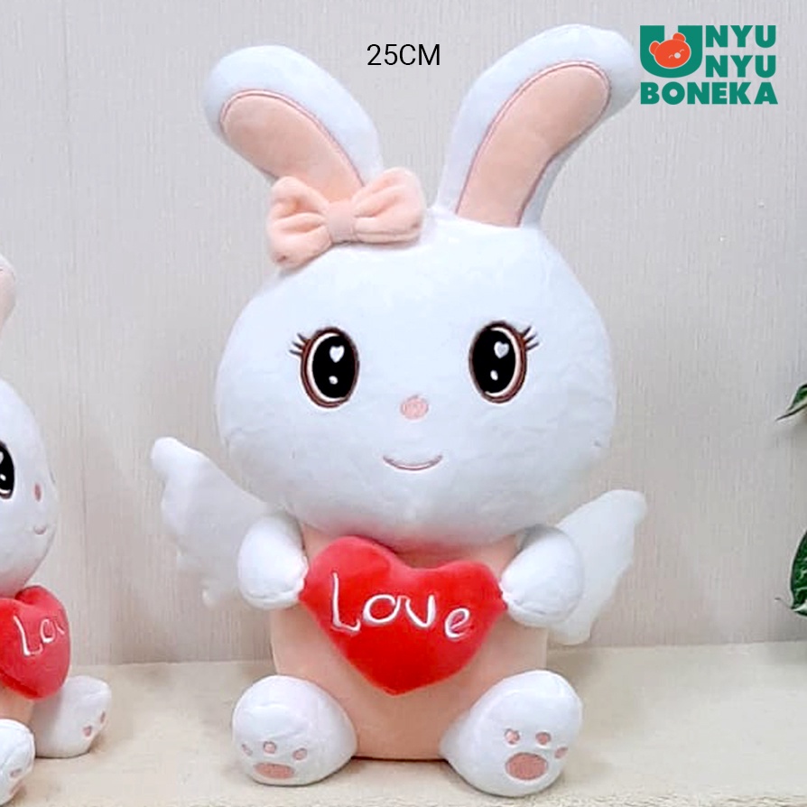 boneka kelinci rabbit bunny animal sayap hati souvenir custom