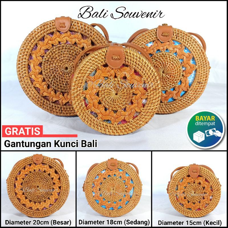 Tas Rotan Bulat Original PREMIUM Grade Ulir Coklat 