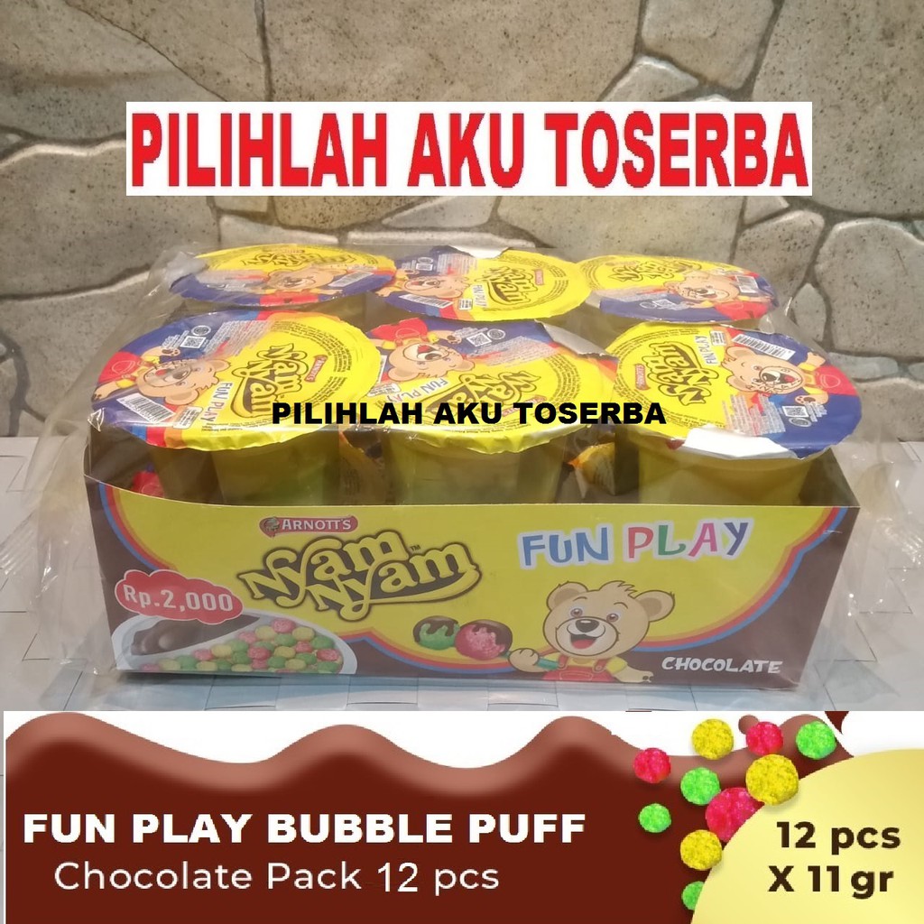 Arnott's Nyam-Nyam FUN PLAY Bubble Puff Chocolate - ( HARGA 1 PACK )