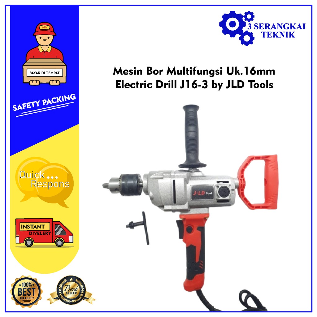 Mesin Bor Multifungsi Uk.16mm Electric Drill J16-3 by JLD Tools