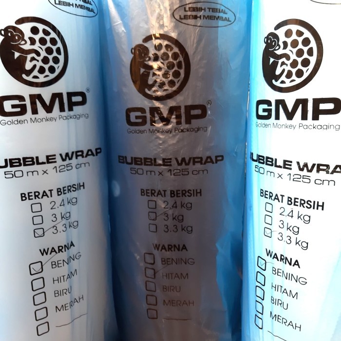 

BUBBLE WRAP ROLL GMP WARNA BENING atau w hitam 125CM 50M