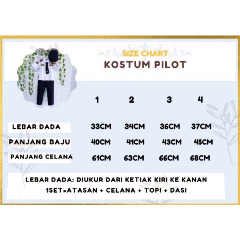 KOSTUM PROFESI PILOT KOSTUM ANAK LAKI-LAKI KOSTUM KARNAVAL BAHAN PREMIUM