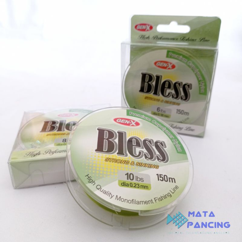 Senar pancing gen x bless super strong copolymer nylon sinking cepat tenggelam sangat kuat di ikatan dan tidak mudah keriting