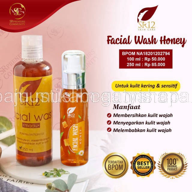 SR12 FACIAL WASH MADU / SABUN MADU CAIR / SABUN KULIT KERING &amp; SENSITIF