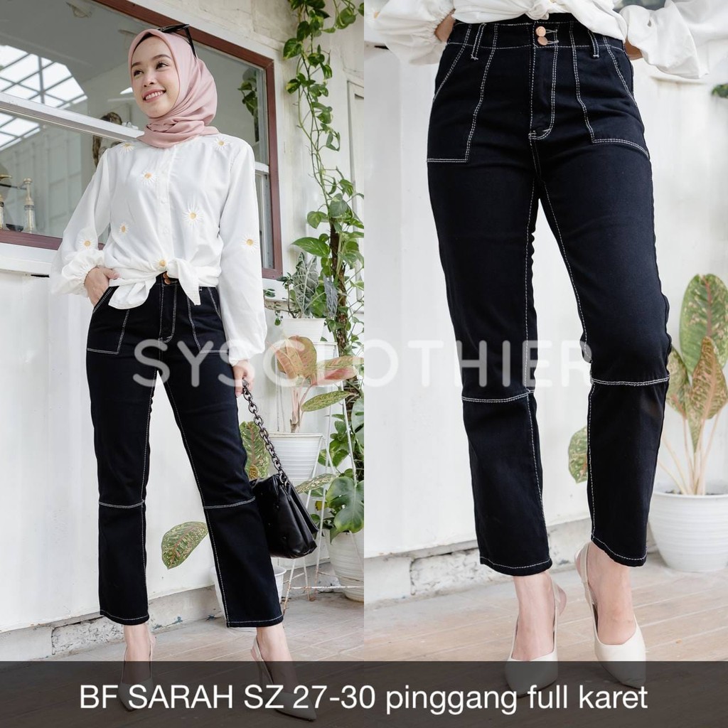 CELANA JEANS WANITA BF RUBBER SARAH