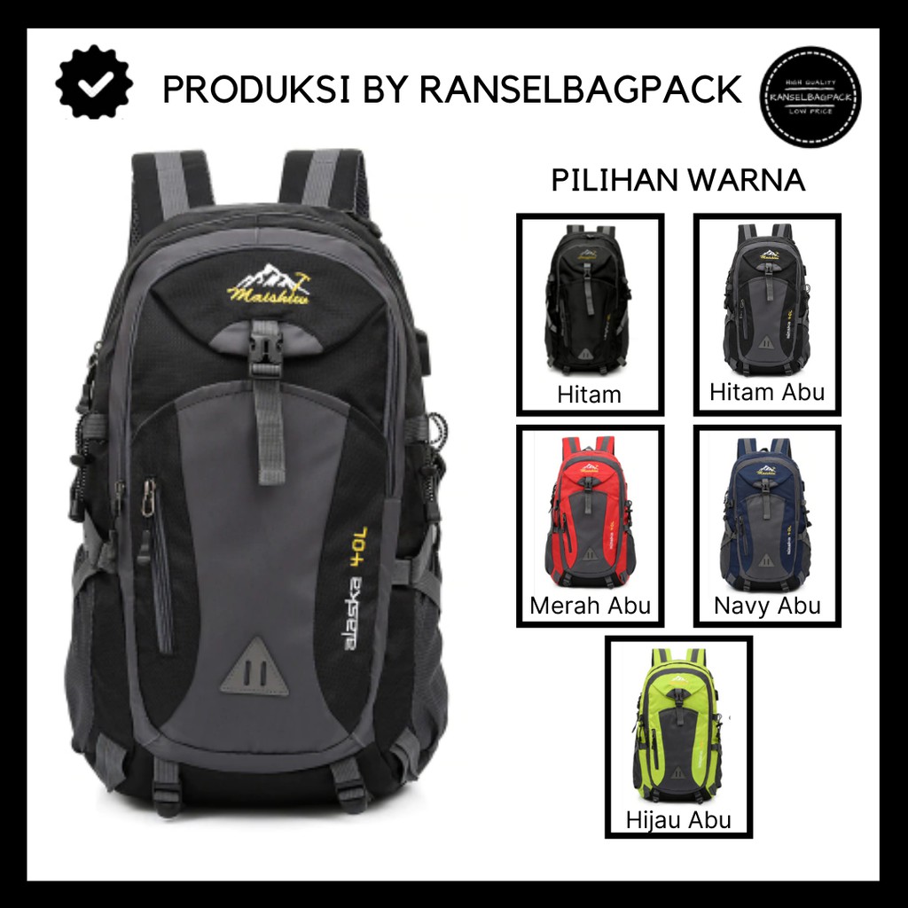 Tas Ransel Backpack Punggung Pria Wanita Cewek Cowok Travel Carrier Gunung Hiking Camping Sekolah Kuliah Kerja Laptop 14&quot; Pria Wanita Cewek Cowok