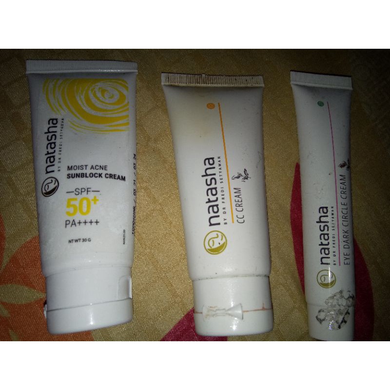 Natasha sunblock cream spf 50+ , Natasha CC cream,  Natasha Eye Dark circle cream