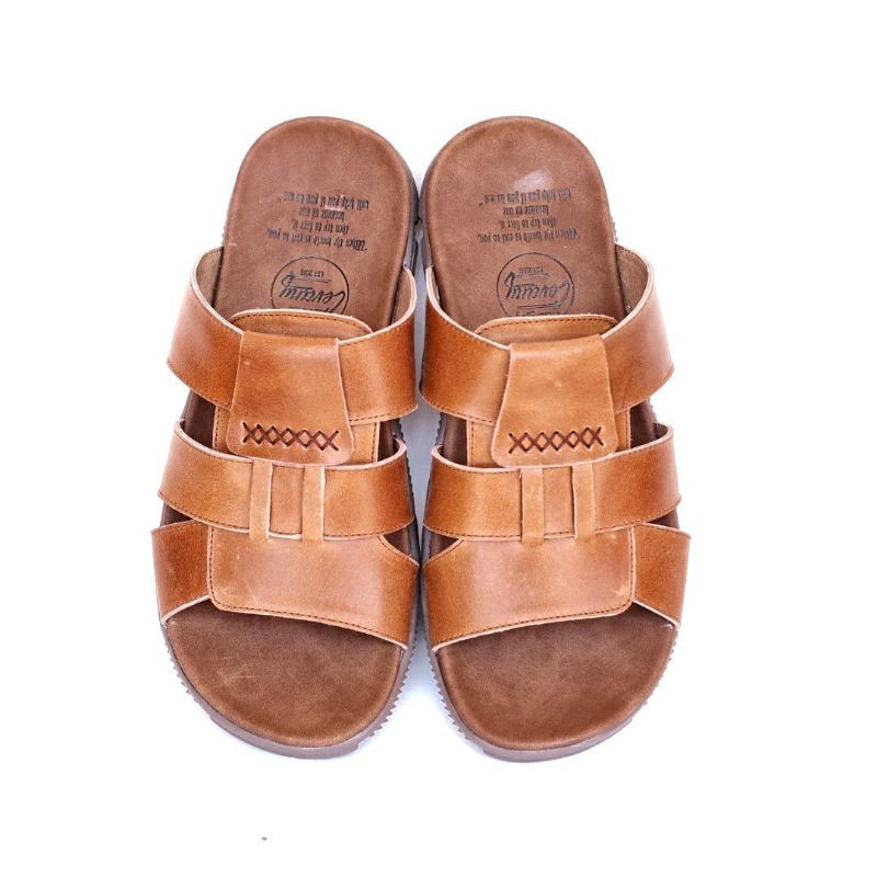 SANDAL KULIT PRIA 05 CEVANY BLACK BROWN TAN KULIT SAPI ASLI ORIGINAL