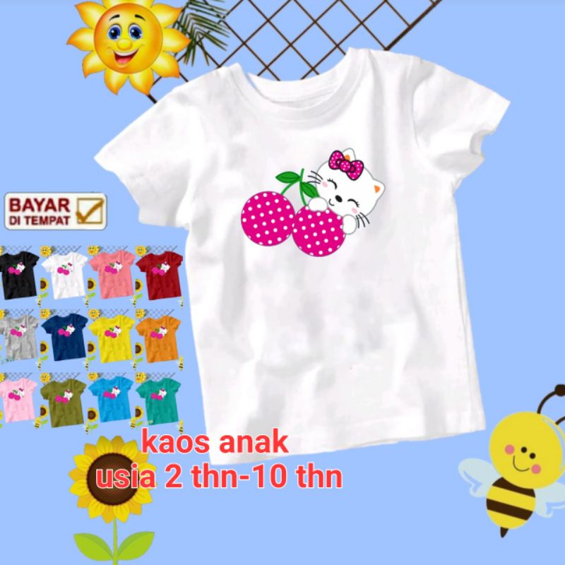 KAOS ANAK USIA 2 THN-10 THN (stawberry)