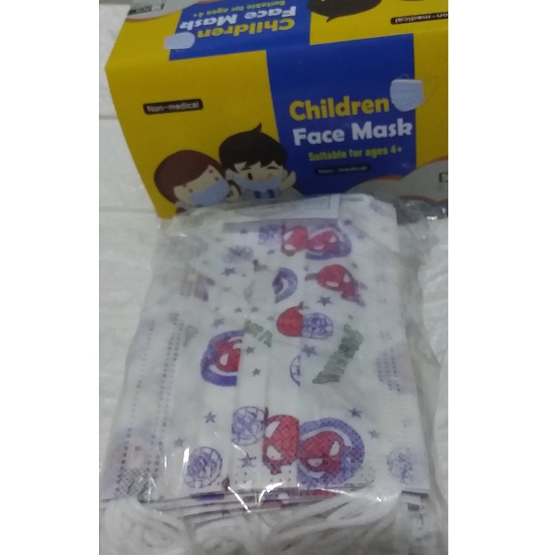 masker motif anak 3ply murah isi 50