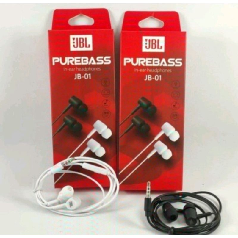 HEANSFRE-EARPHONE+HEADSET - EARPHONE SUPER BAS JBL-01 PURE BASS