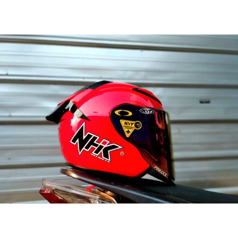 HELM NHK R6 PAKET GANTENG VENOM VISOR WITH SPOILER +STIKER-Merah ferari