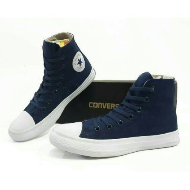 Sepatu Converse Chuck Tailor CT / OP High Navy ( Dark Blue)  Sekolah kuliah kerja Santai Murah Keren