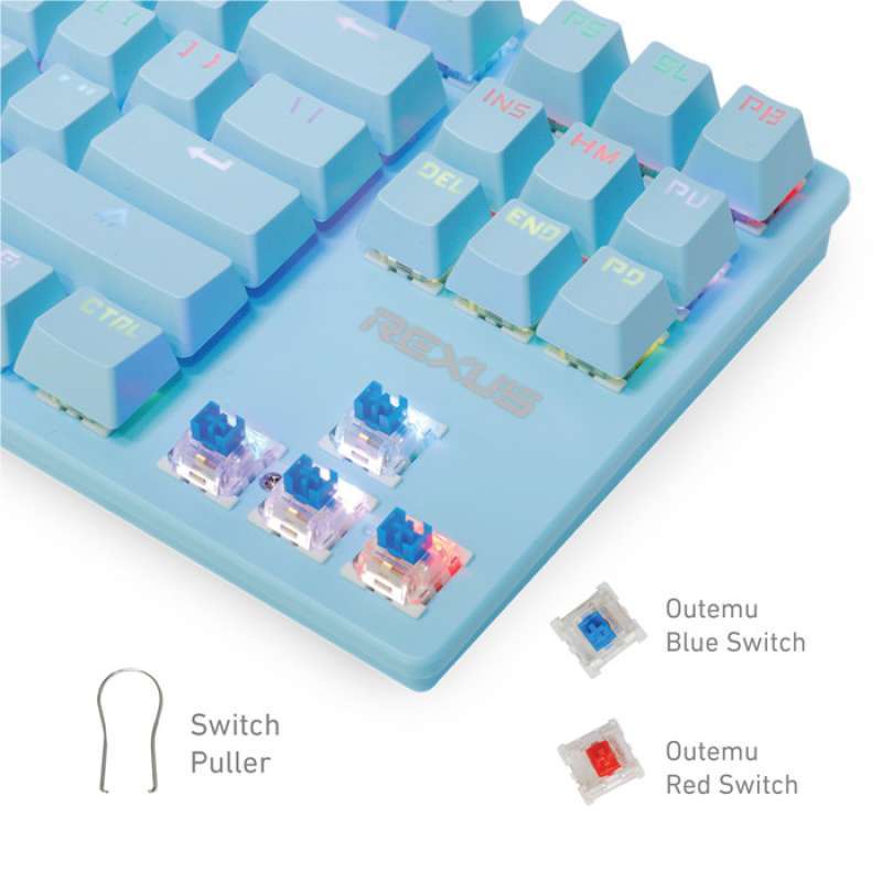Keyboard Rexus GAMING MECHANICAL RGB MX9 TKL BLUE-RED SWITCH