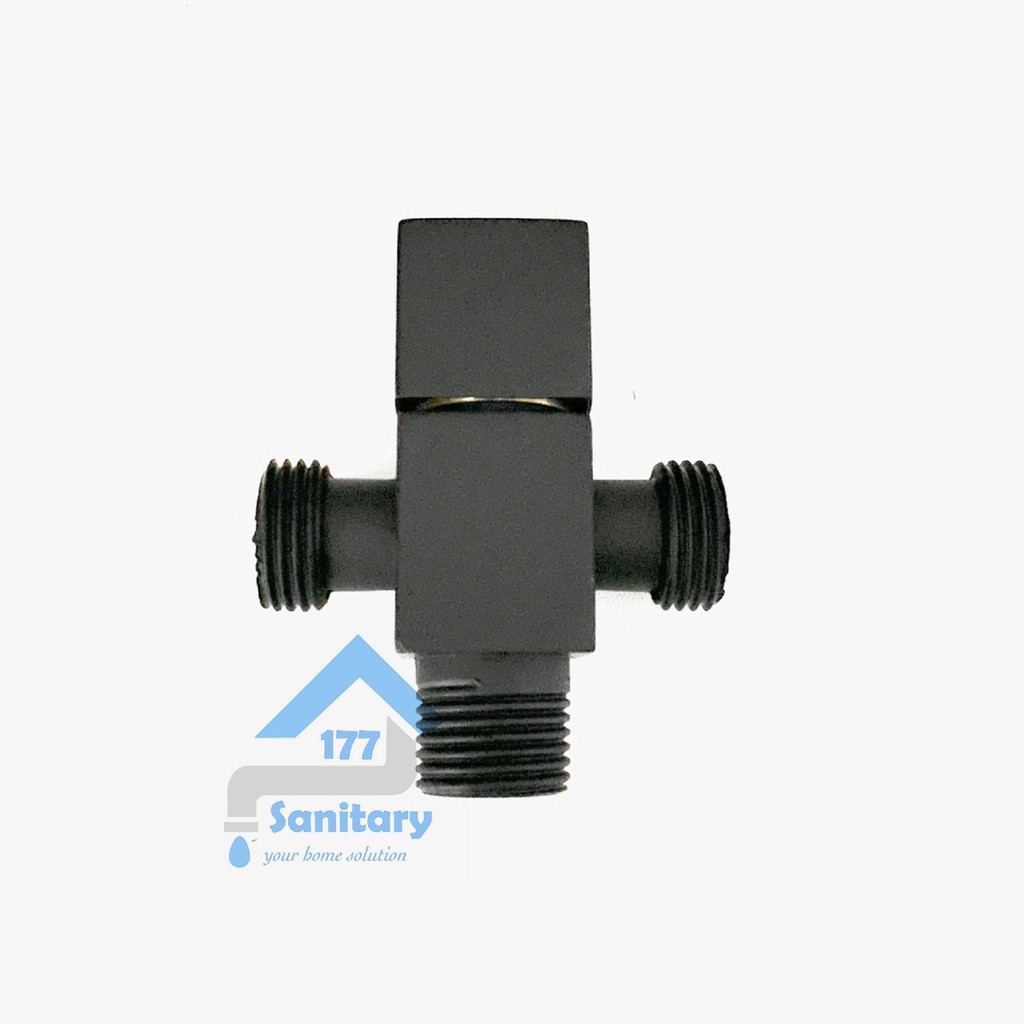 Stop kran cabang HITAM kotak Mini 60302BL-keran air tee shower double kloset valve black closet /H22