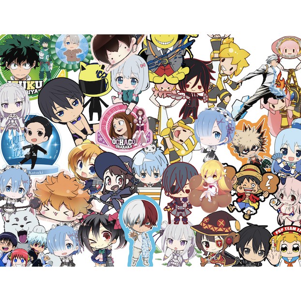 

sticker cutting bentuk anime acak random para otaku wibu murah meriah 500 rupiah tampa minim order