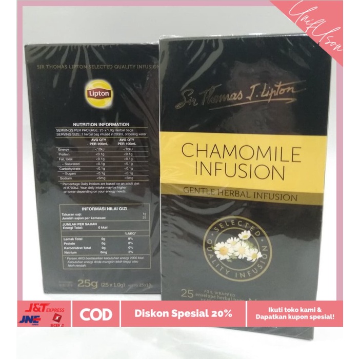 

⭐COD⭐ Lipton Chamomile Infusion Gente Herbal Infusion 25bags