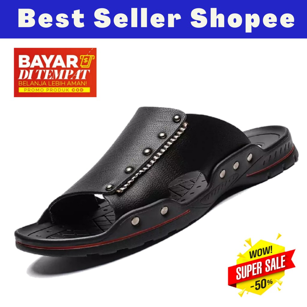 LUTTON - sandal pria kuat dan awet - SANDAL SLOP RESLETING