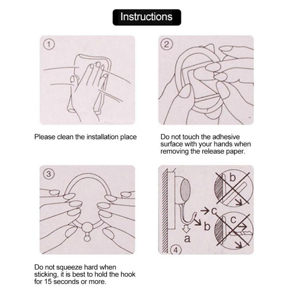 Nickolas1 Wall Hook 6PCS Tahan Lama Serbaguna Suction Cup Plastik Dinding Dapur Organizer