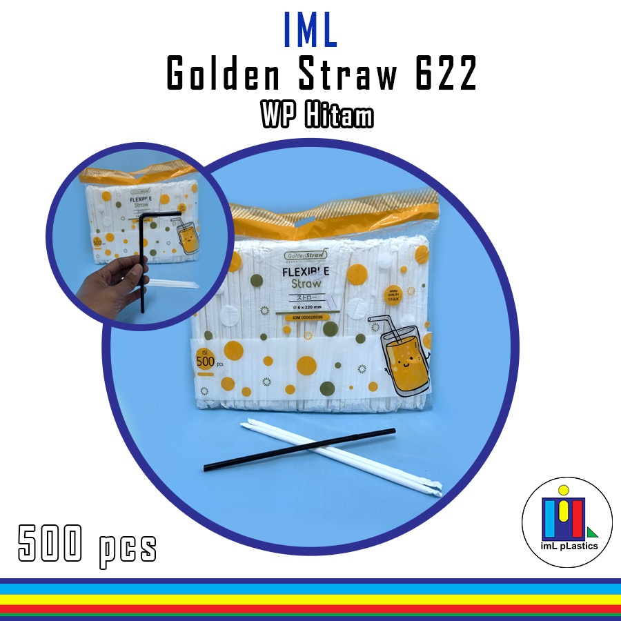 Sedotan Golden Straw 622 Bungkus Kertas Higienis - 500pcs