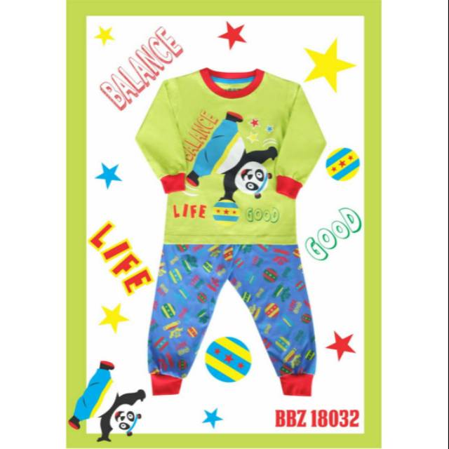 BONBINZOO - Setelan Baju Anak 1-5 Tahun SNI Piyama Anak Motif  Panda / Baju Tidur Anak