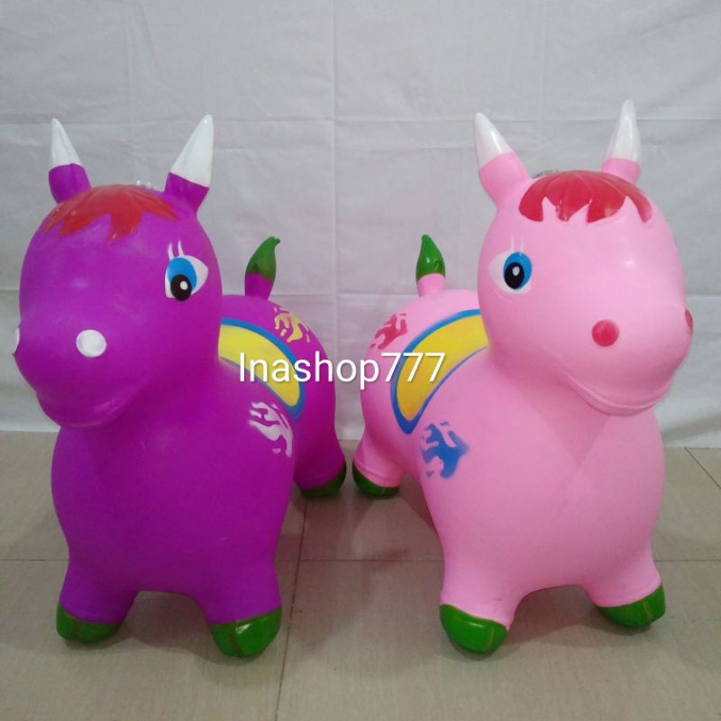 Animal jumping music karet TEBAL Kuda (SNI) / Mainan Kuda Kudaan Anak