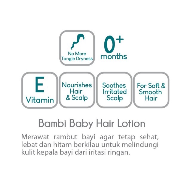 Bambi Baby Hair Lotion With Candlenut, Aloe Vera &amp; Celery 100ml