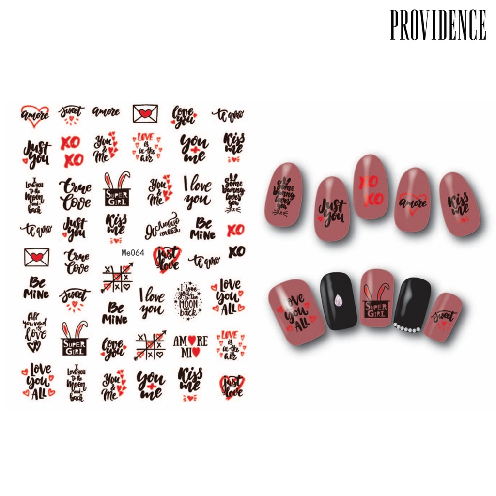 Stiker Kuku 3d Motif Bunga Saturation Valentines Day Untuk Manicure