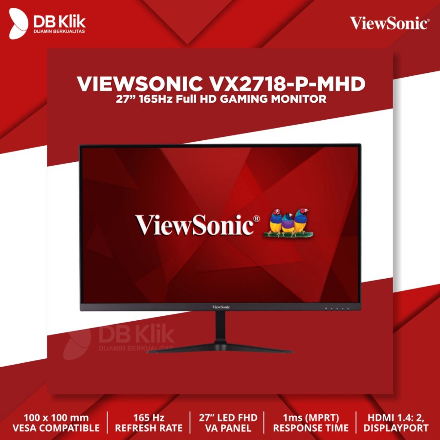 LED Monitor Gaming VIEWSONIC VX2718-P-MHD 27&quot; 165Hz Full HD HDMI DP