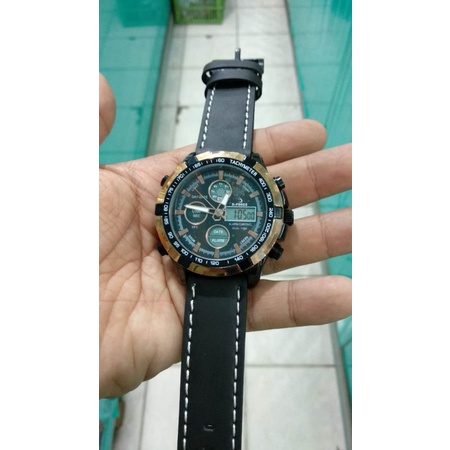 jam tangab D force dual time analog digital jam sporty jam pria