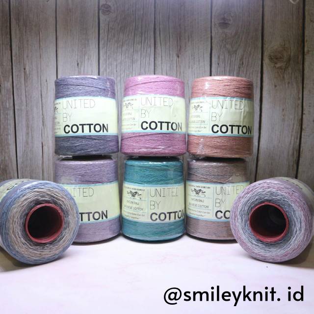 Benang Rajut Katun Bali United by Cotton 3 warna 300g