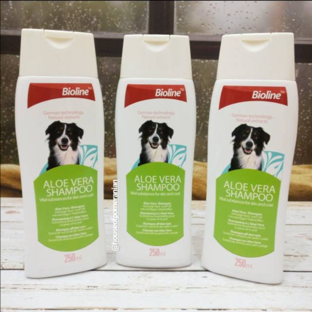 Dog shampo. Bioline shampoo aloe vera anjing. Grooming