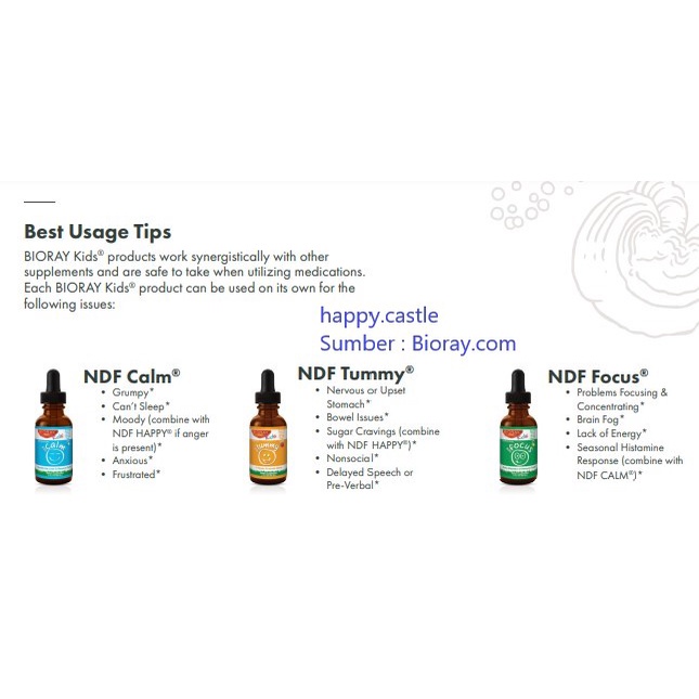 RK Bioray Kids NDF Tummy Probiotic / Focus / Calm