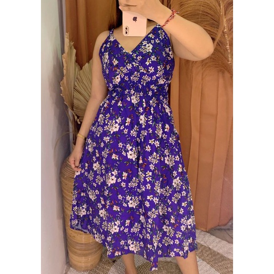 Dress mosa motif bunga( geser pilihan warna)