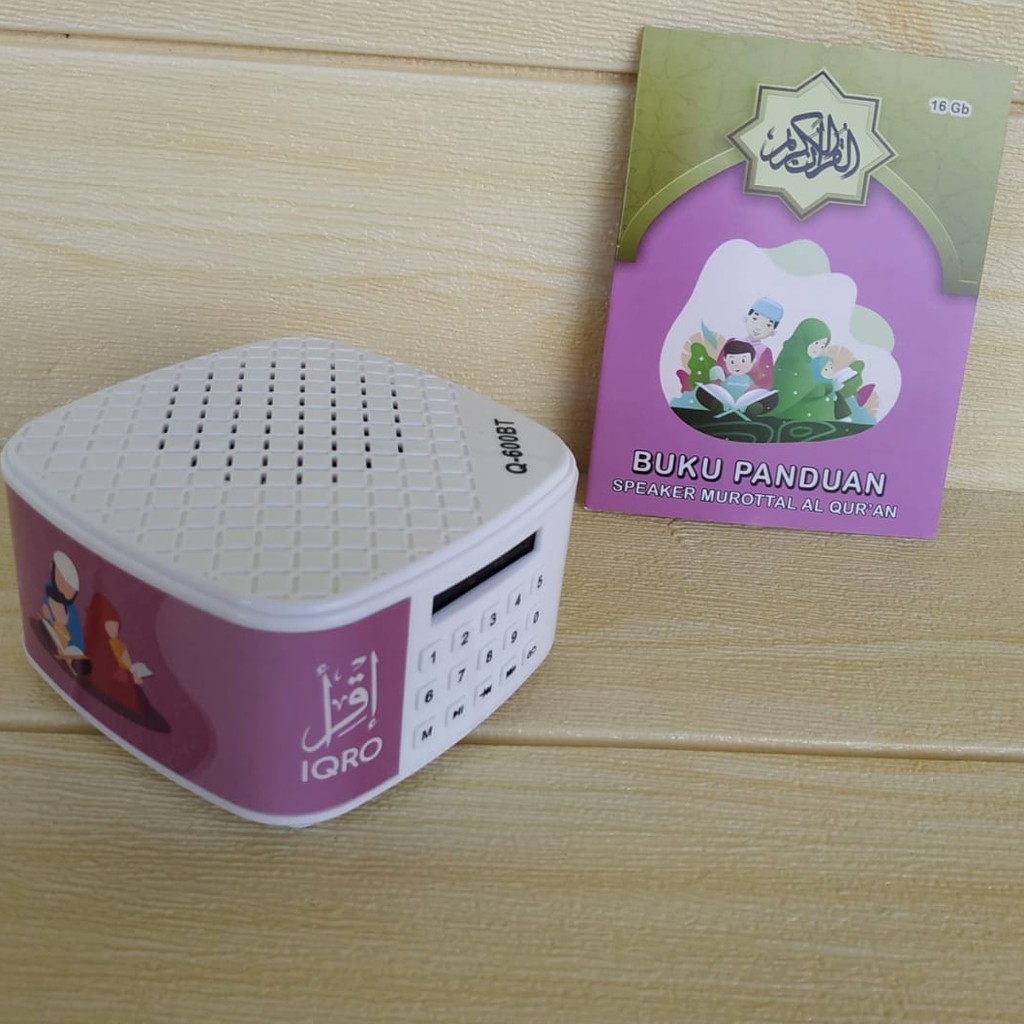 SPEAKER MUROTTAL SPIKER MUROTAL AL QURAN  BLUETOOTH Plus Chip 16GB Q600-Ungu