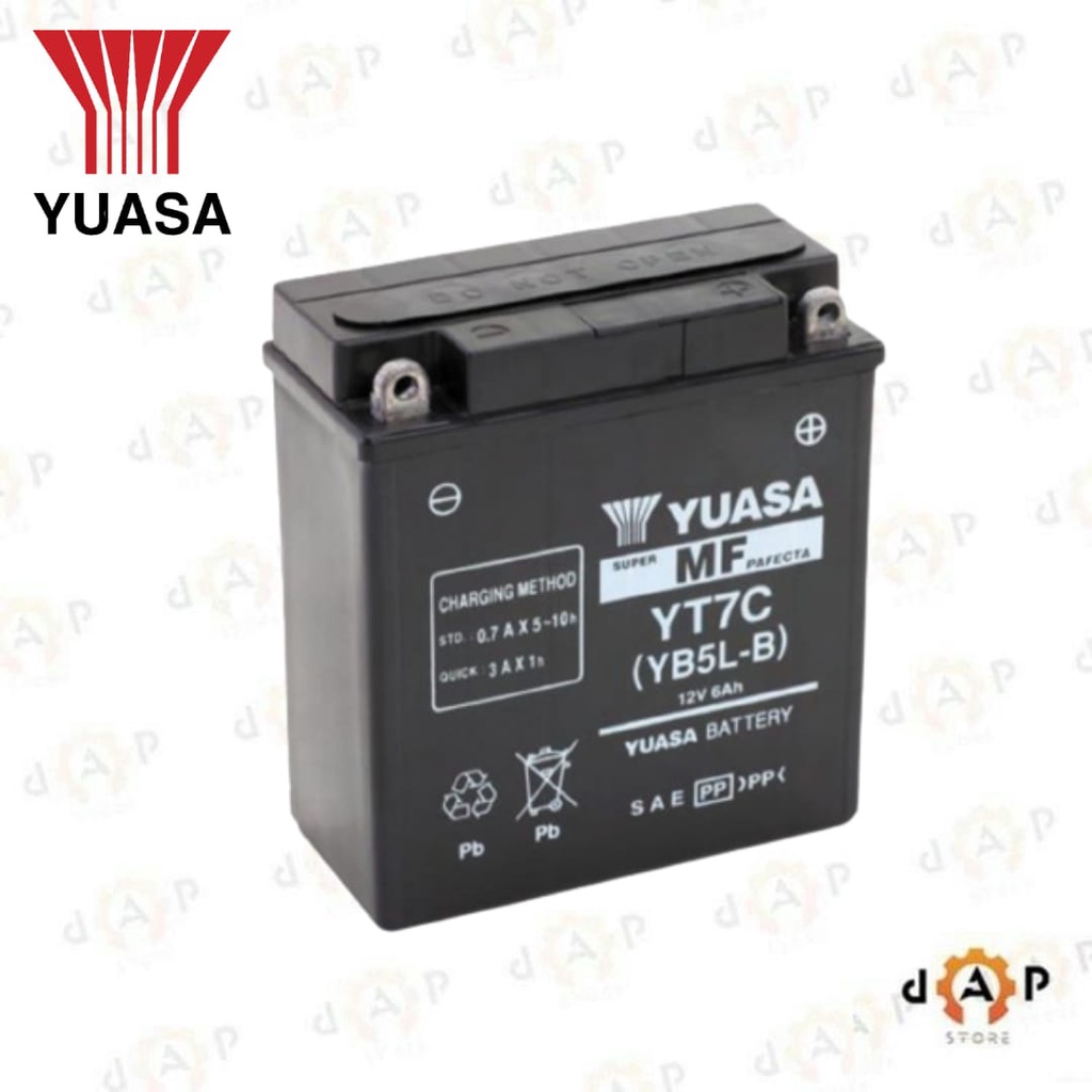 ACCU YUASA YT7C // ACCU KERING // ACCU MOTOR SUPRA, MIO LAMA, MEGAPRO, SATRIA R