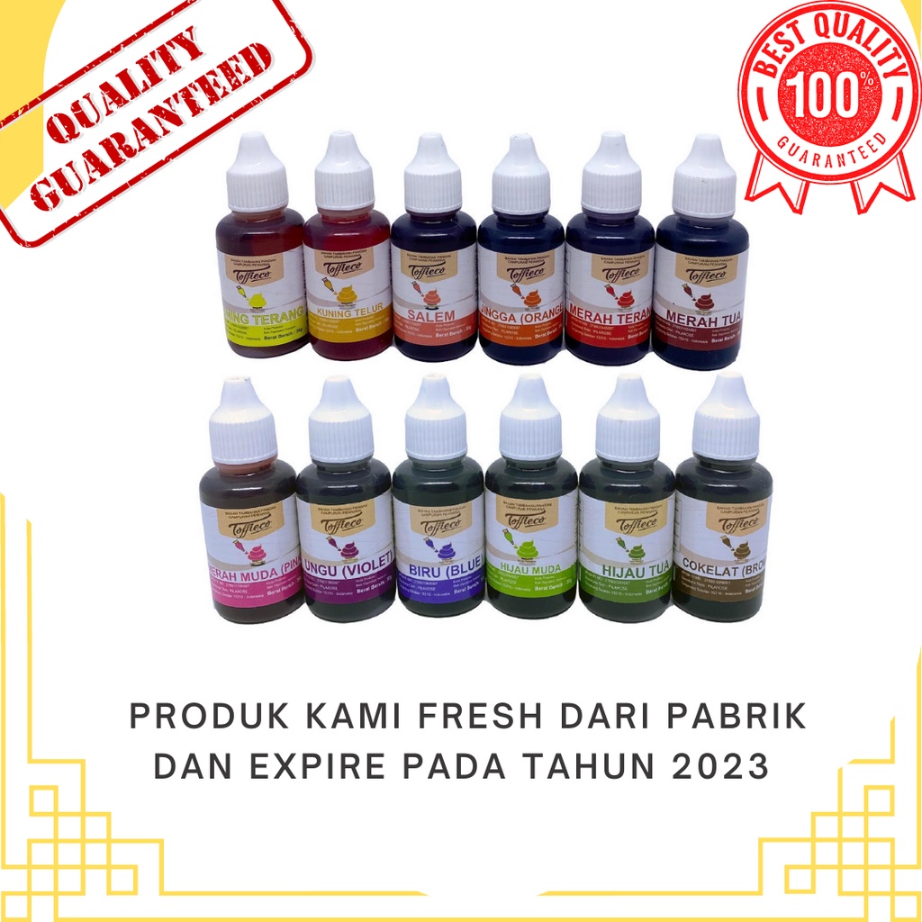 TERLENGKAP! Toffieco Food Colour Pewarna 25 Gram