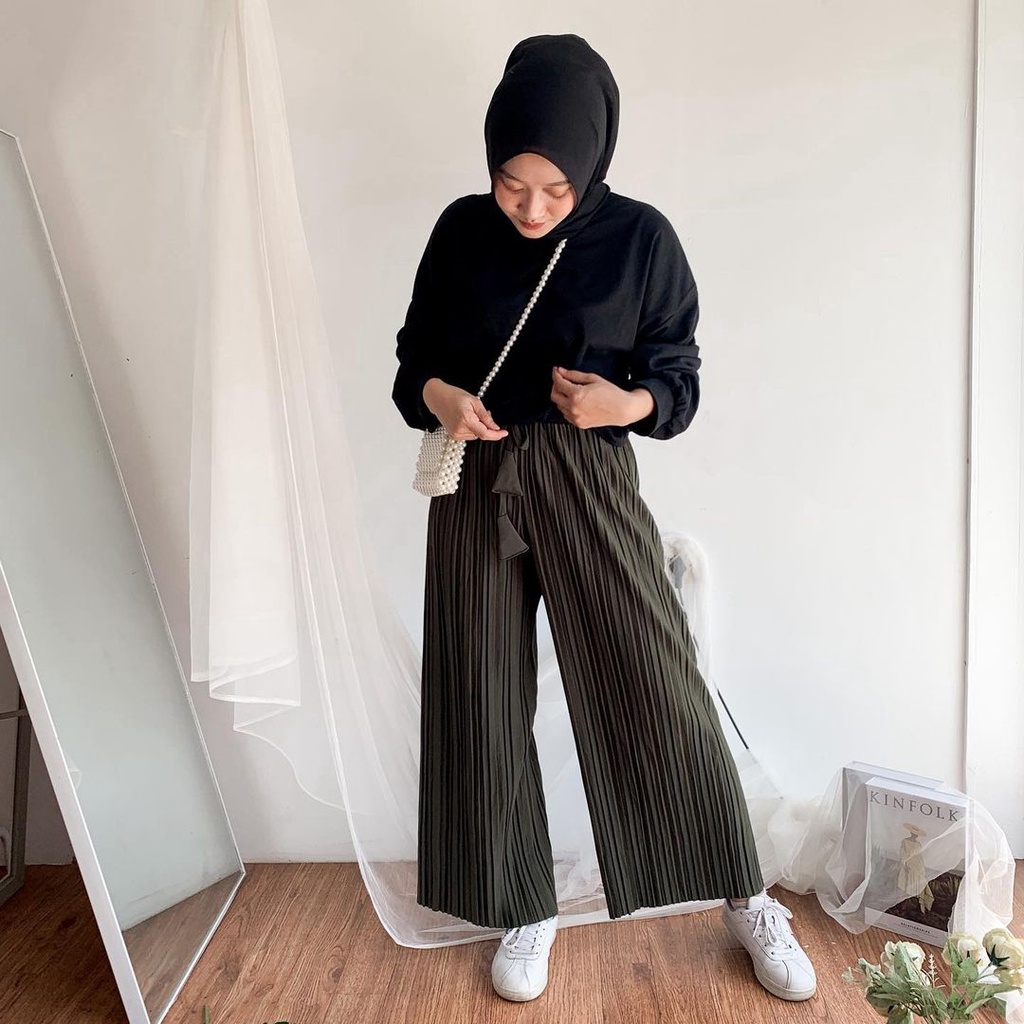 Rana Skirt Rok/Kulot Rample Plisket Kecil-Rana-Army