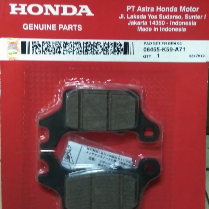 kampas rem vario 150 original 06455k59a71 disk pad asli